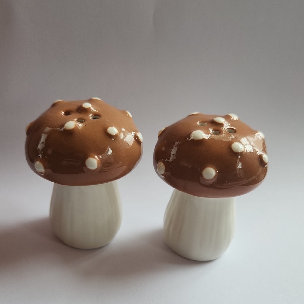 Mushroom Salt and Pepper Shakers NWOT